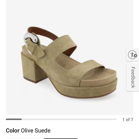 Olive Suede Aerosoles Clarkson Sandals in original box - Picture 2 of 9